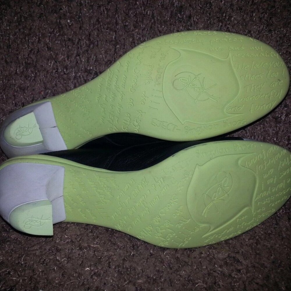 EJECT Portugal-Oxford Style Slip Ons-Black/Off White Leather-Sz 41-10.5 US-NM - Picture 7 of 7